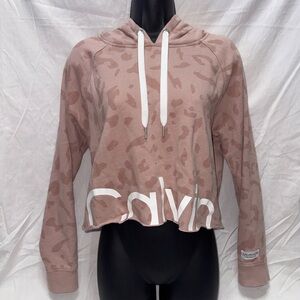 Calvin Klein Women's Pink Patterned Hoodie
